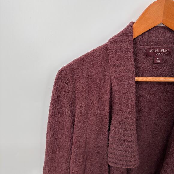 BAREFOOT DREAM Cozy Chic Plum Open Cardigan Sweater // XS - Picture 3 of 8